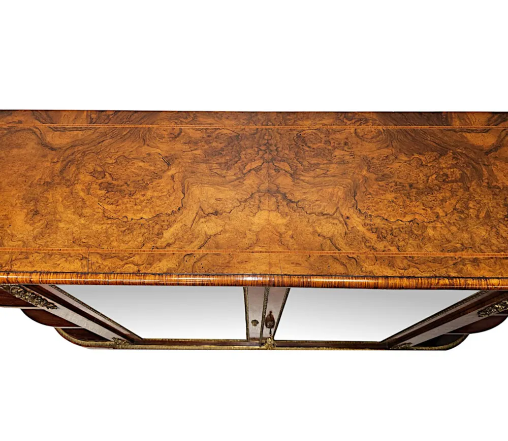 A Very Rare 19th Century Large Inlaid Burr Walnut Credenza Stamped 'Gillows' 