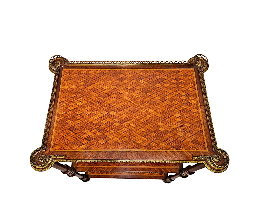 A Very Rare 19th Century Three Tier Whatnot Inlaid Parquetry Detail and Ormolu Mounts 