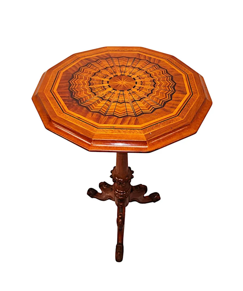 A Very Rare 19th Century Highly inlaid Occasional or Lamp Table Attributed to 'Gillows'