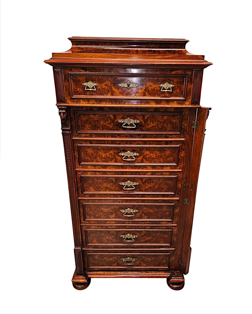 A Very Rare 19th Century Massive Wellington Style Chest of Tall Drawers