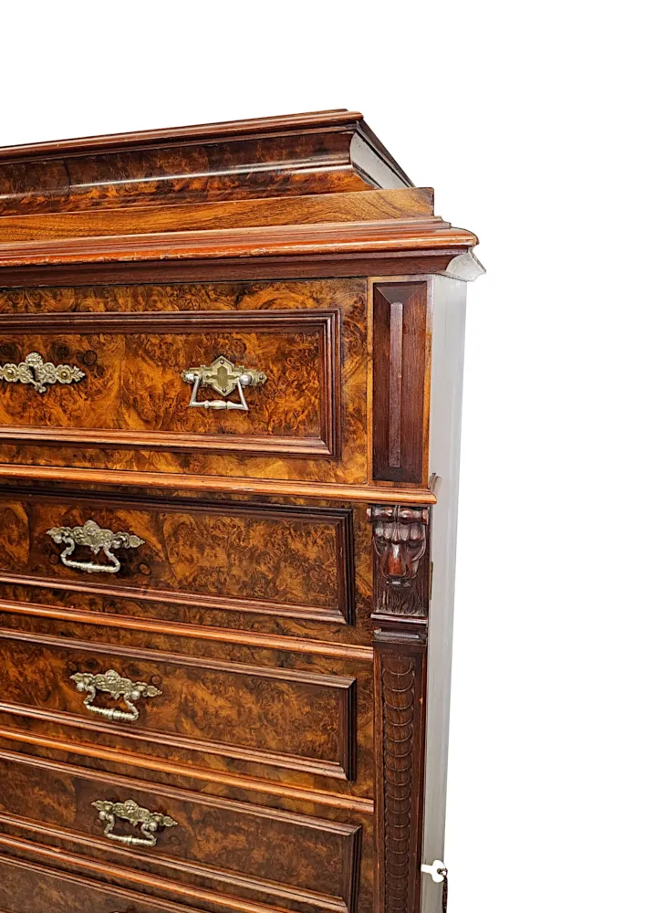 A Very Rare 19th Century Massive Wellington Style Chest of Tall Drawers