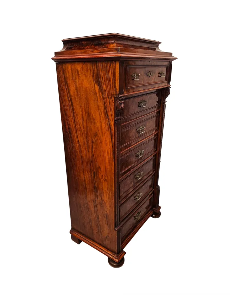 A Very Rare 19th Century Massive Wellington Style Chest of Tall Drawers
