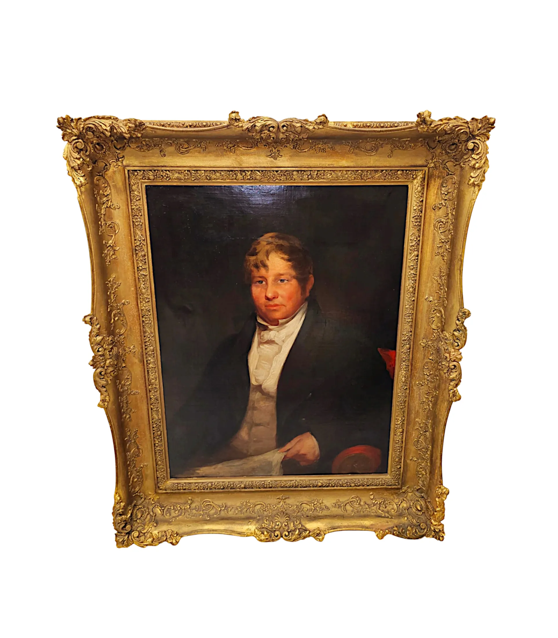 A Very Rare Pair of 19th Century Giltwood Framed Irish Country House Portraits