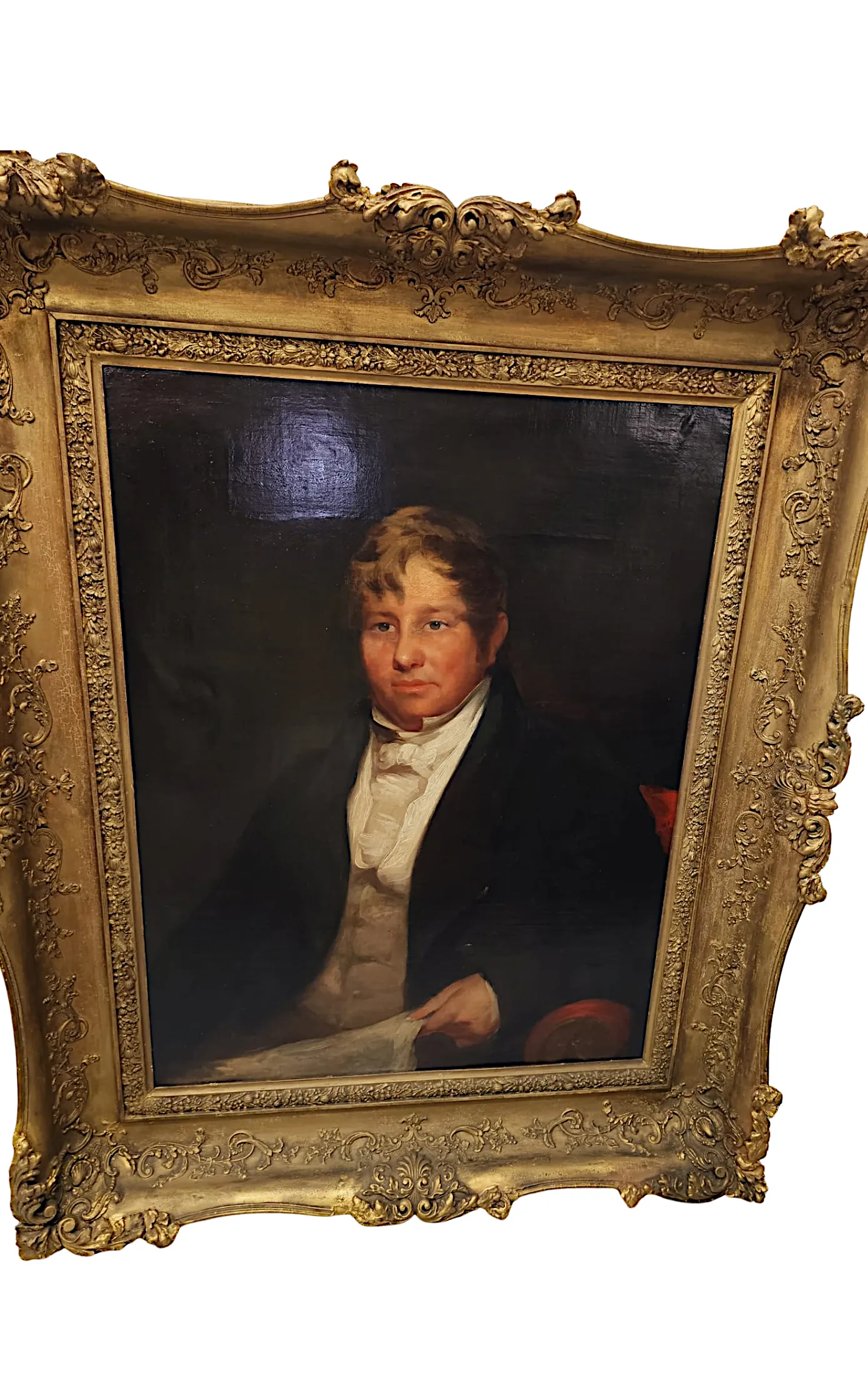 A Very Rare Pair of 19th Century Giltwood Framed Irish Country House Portraits