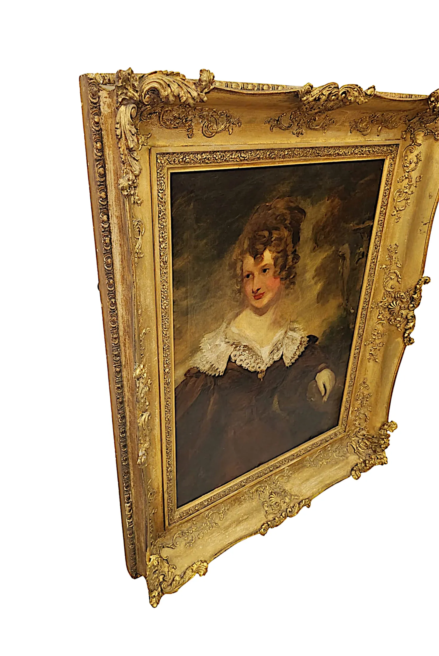 A Very Rare Pair of 19th Century Giltwood Framed Irish Country House Portraits