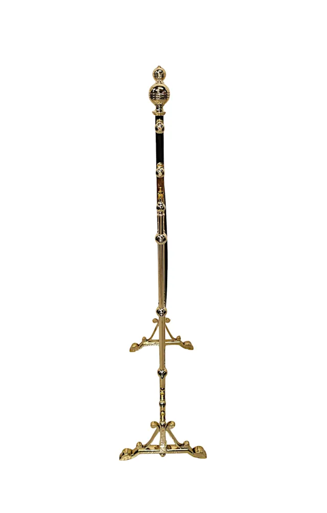 A Very Fine Fully Restored Large Size 19th Century Brass Fire Screen