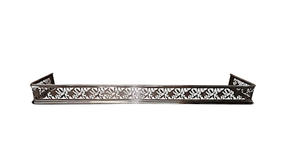 A Very Rare and Fine Large Size 19th Century Polished Steel Fender