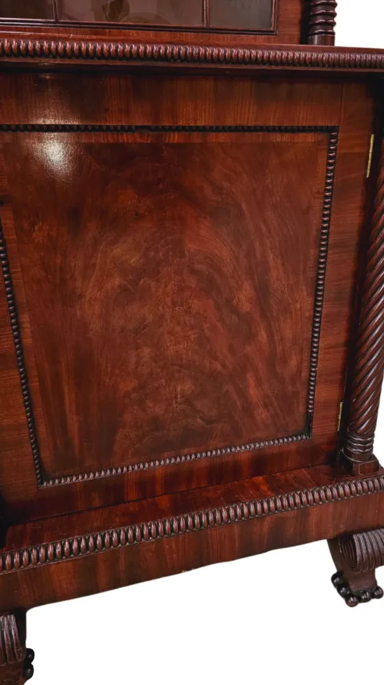 A Very Rare Early 19th Century Irish Flame Mahogany Bookcase