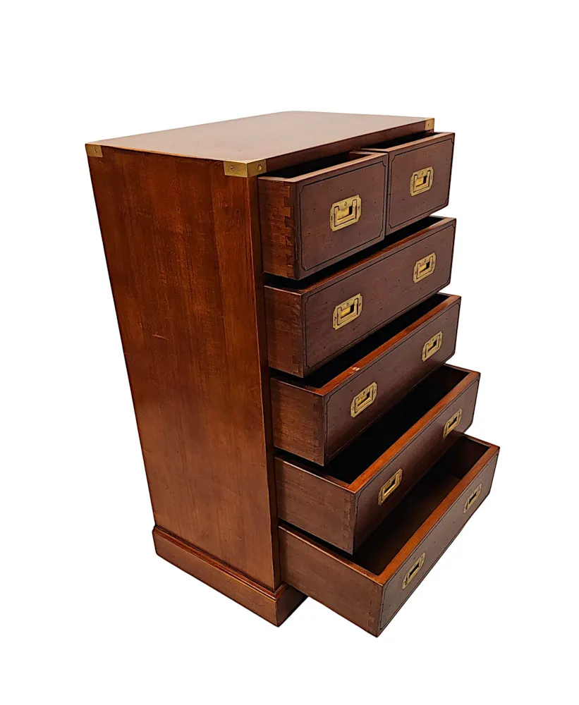 A Gorgeous Tall Chest of Drawers in the Campaign Style