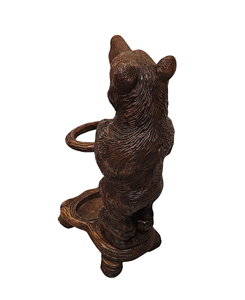A Very Rare 19th Century Original Black Forest Bear Stick or Umbrella Stand