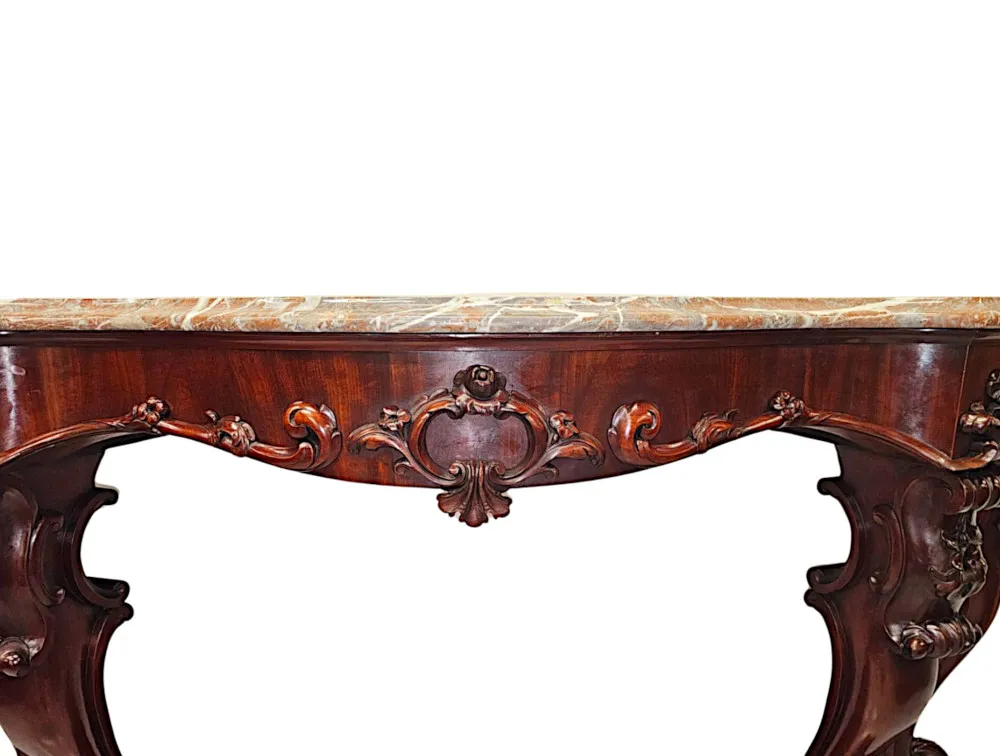 A Stunning Large 19th Century Marble Top Console Table