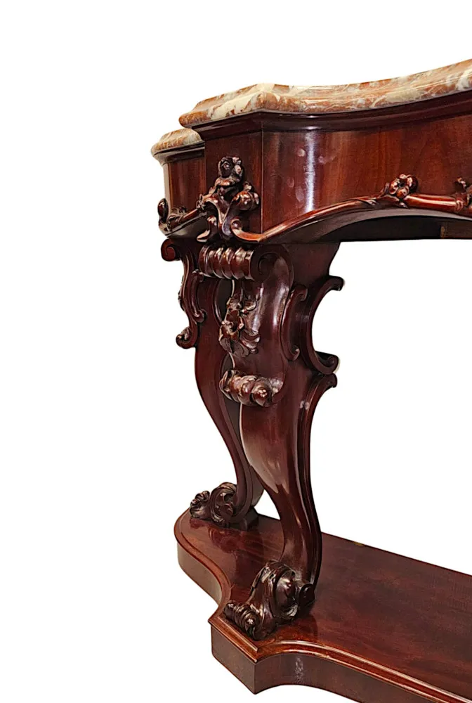 A Stunning Large 19th Century Marble Top Console Table