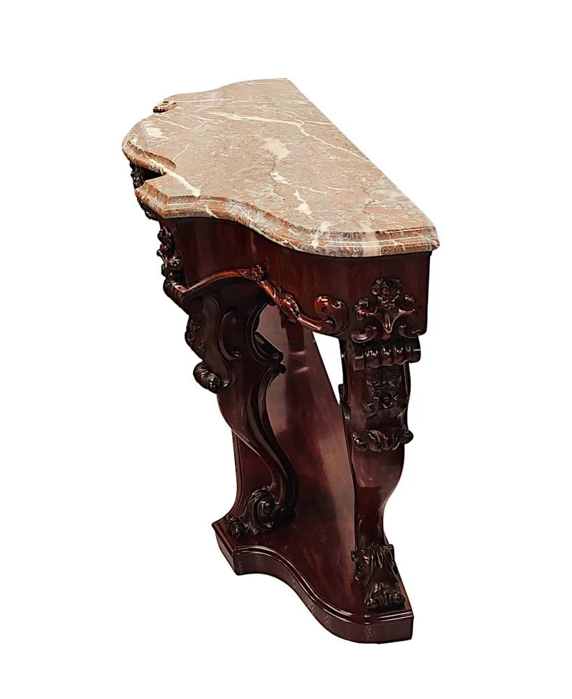 A Stunning Large 19th Century Marble Top Console Table