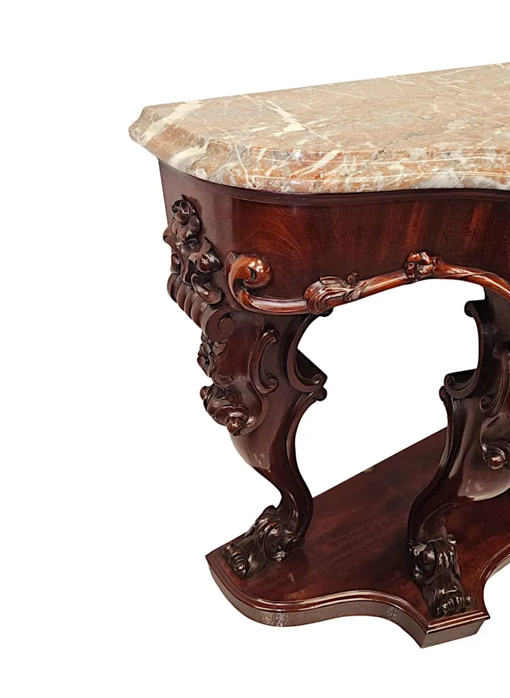 A Stunning Large 19th Century Marble Top Console Table