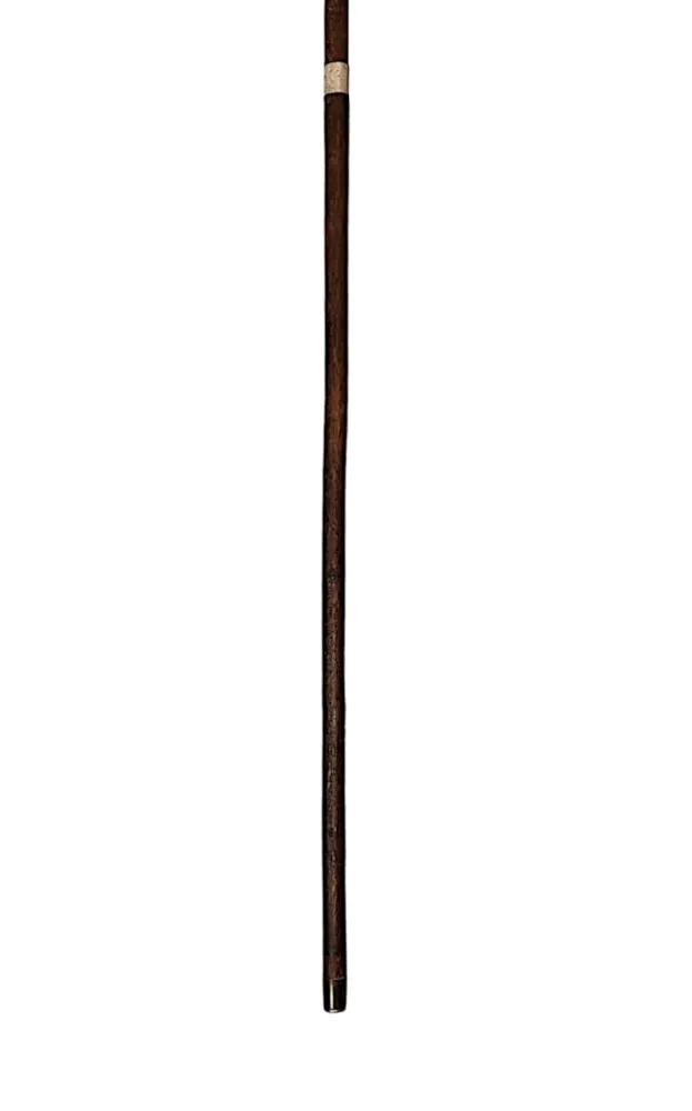 A Fabulous 19th Century Walking Stick with Makers Mark 'Brigg' Stamped on Silver Collar
