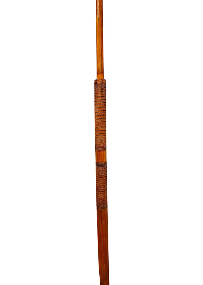  A Very Rare 19th Century Carved Bamboo Walking Stick Which Extends To A Fishing Rod