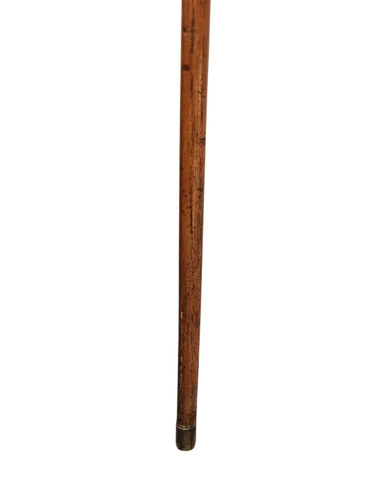  A Very Rare 19th Century Silver Mounted Sunday Cane with Golf Club Head