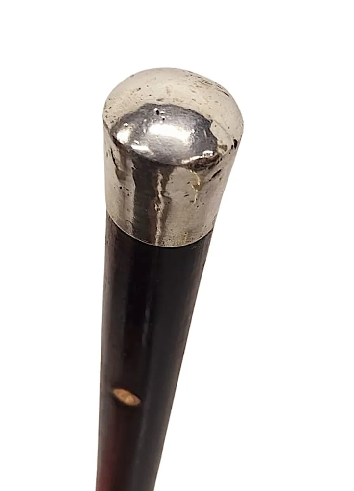 A Very Rare 19th Century Silver Topped 'Cathedral Peep' Walking Cane