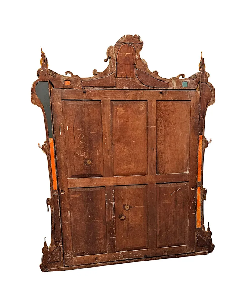 A Very Rare Large 19th Century Giltwood Chinese Chippendale Style Overmantel Mirror