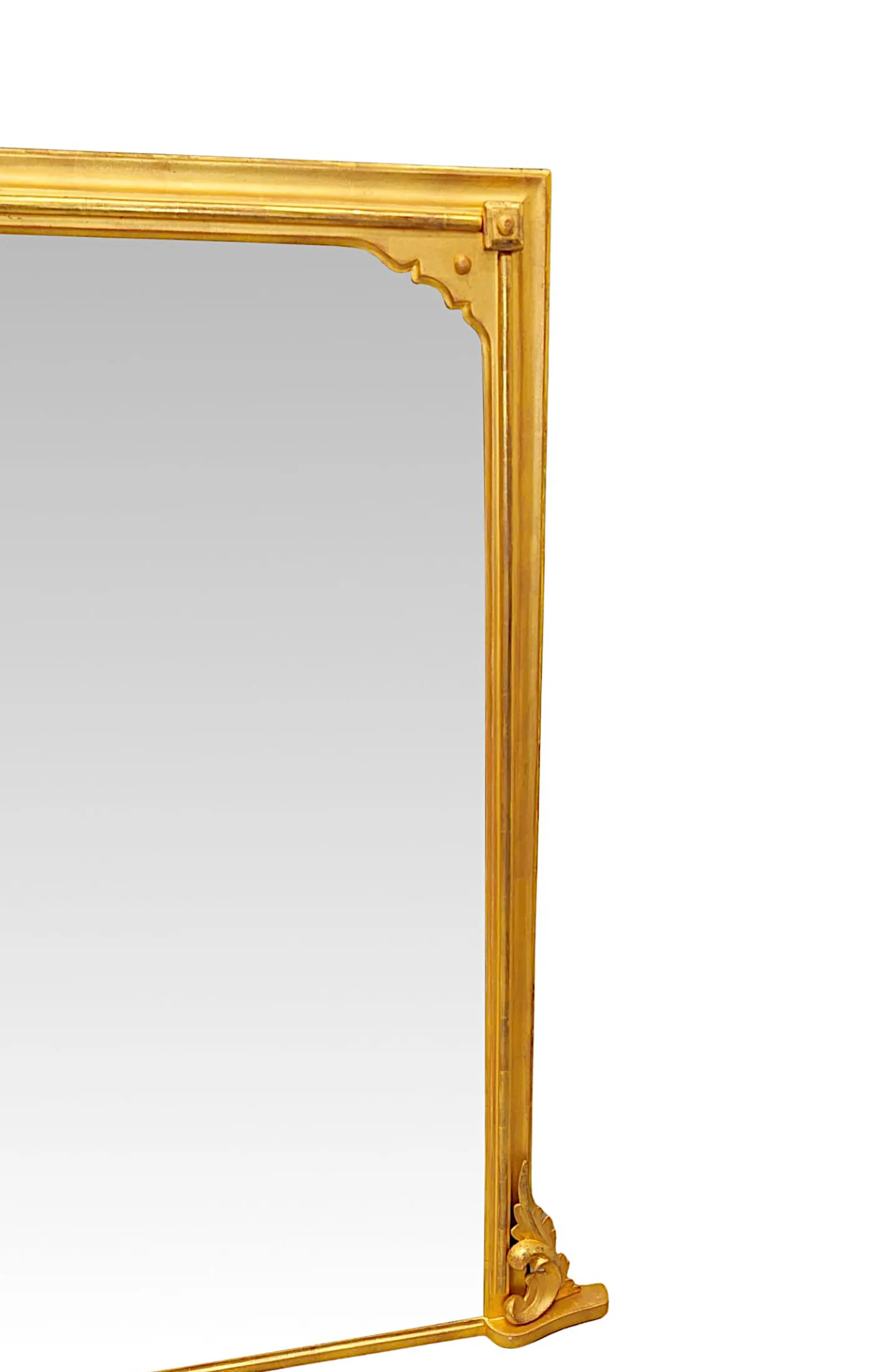 A Very Fine 19th Century Simple Giltwood Ovemantel Mirror