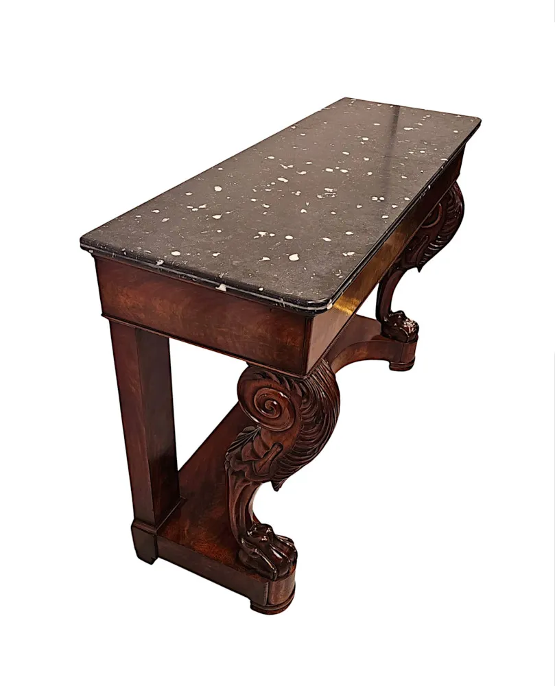  A Fabulous Irish 19th Century Marbelised Slate Top Console Table