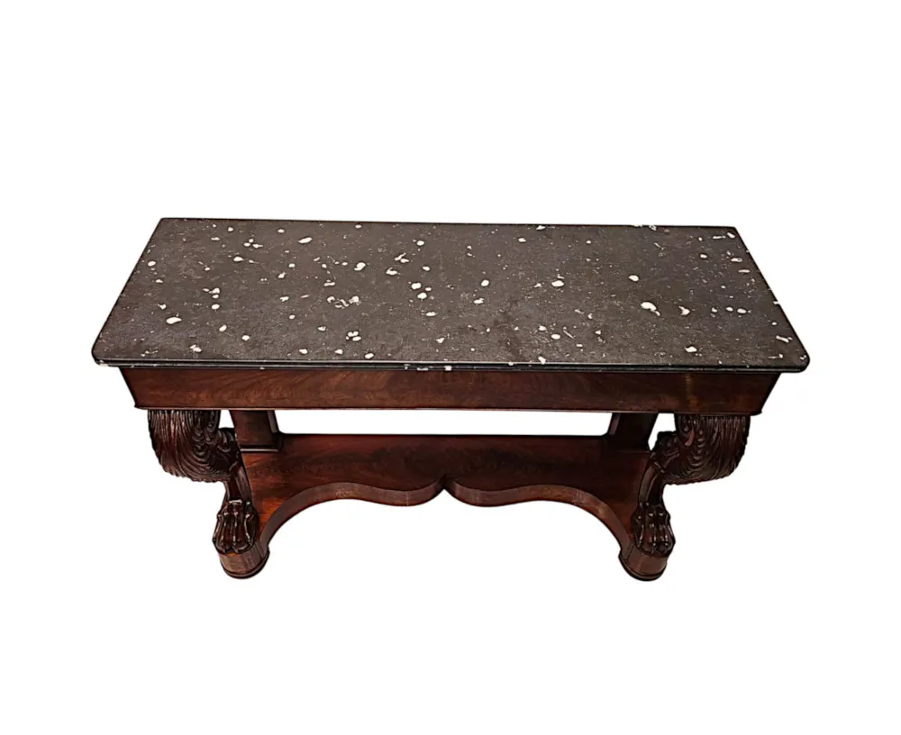  A Fabulous Irish 19th Century Marbelised Slate Top Console Table