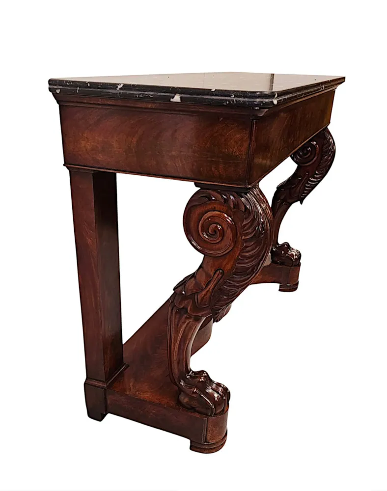  A Fabulous Irish 19th Century Marbelised Slate Top Console Table