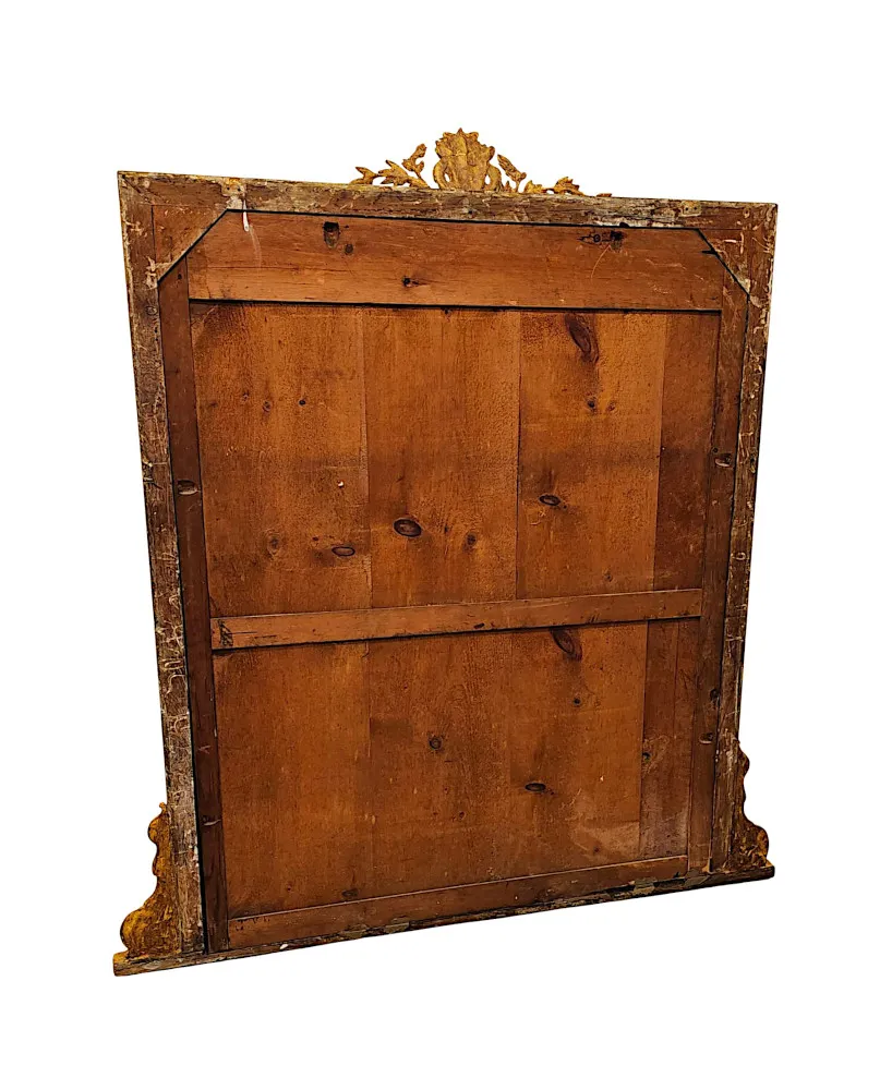 A Stunning Large Size 19th Century Giltwood Overmantel Mirror