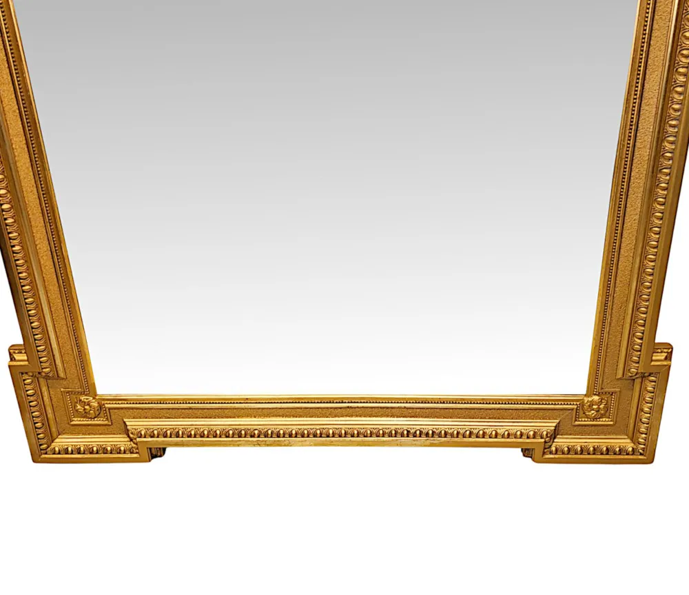  A Very Fine Large 19th Century Giltwood Hall or Overmantel Mirror With Ribbon Detail