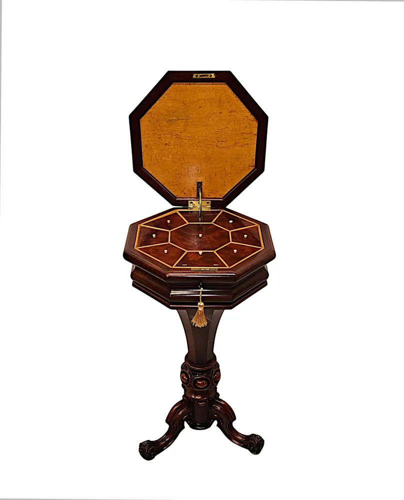 A Stunning 19th Century Ladies Work Table or Lamp Table in the Manner of Strahan of Dublin