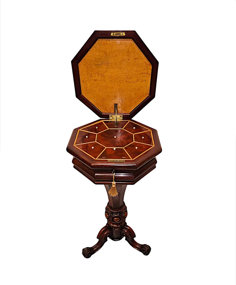A Stunning 19th Century Ladies Work Table or Lamp Table in the Manner of Strahan of Dublin