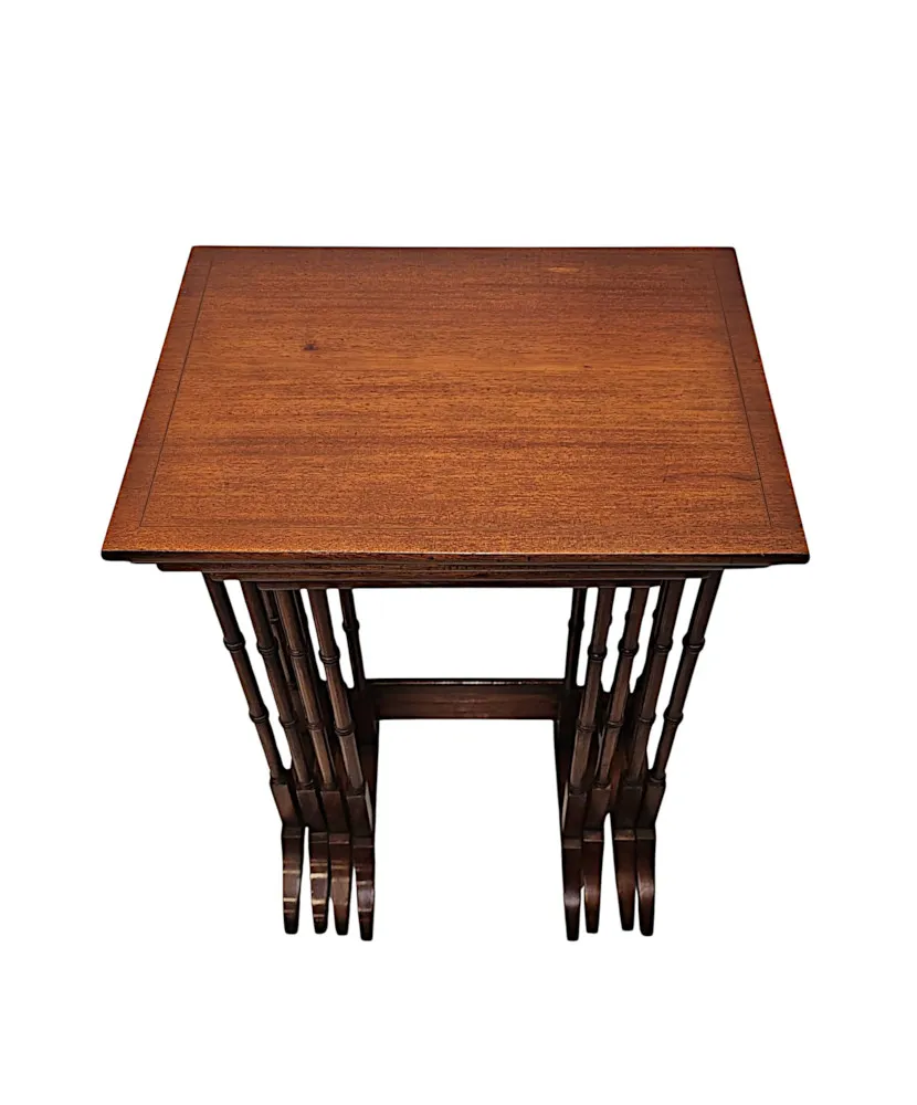 A Beautiful Neat Size Edwardian Inlaid Nest of Four Tables