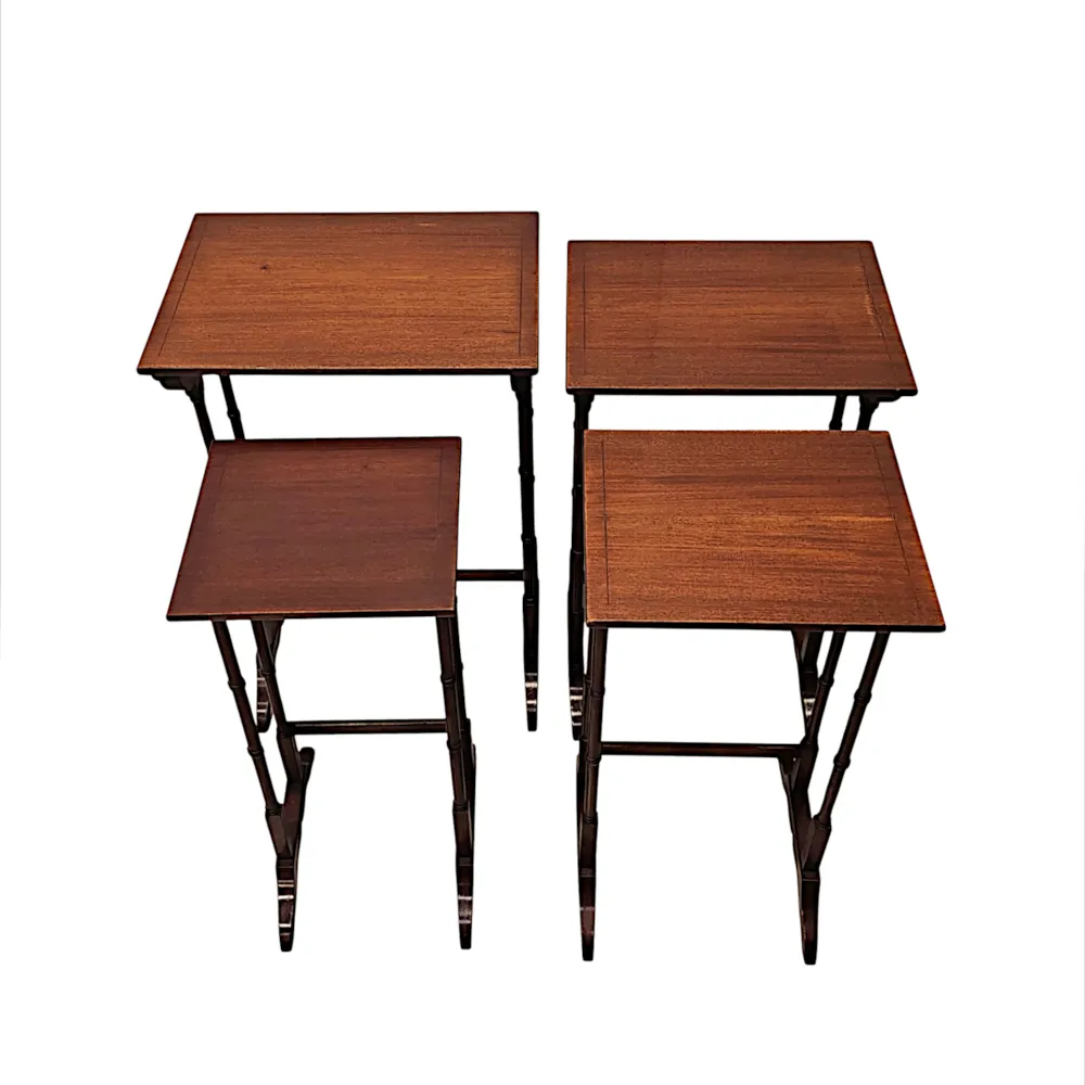 A Beautiful Neat Size Edwardian Inlaid Nest of Four Tables