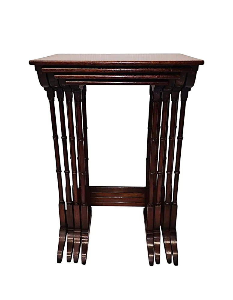 A Beautiful Neat Size Edwardian Inlaid Nest of Four Tables
