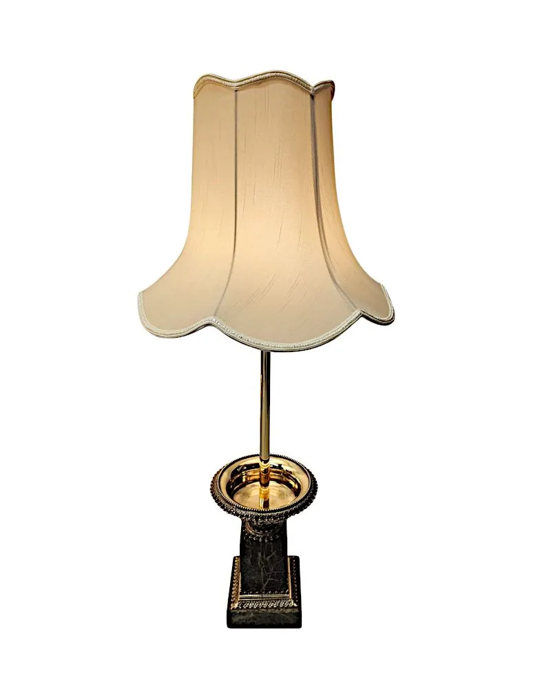 A Stunning Pair of 19th Century Ormolu and Marble Tazza Urns Converted to Table Lamps