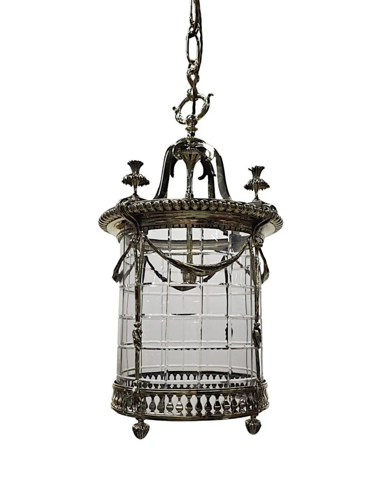 A Very Rare Pair of Early 20th Century Brass and Glass Lanterns