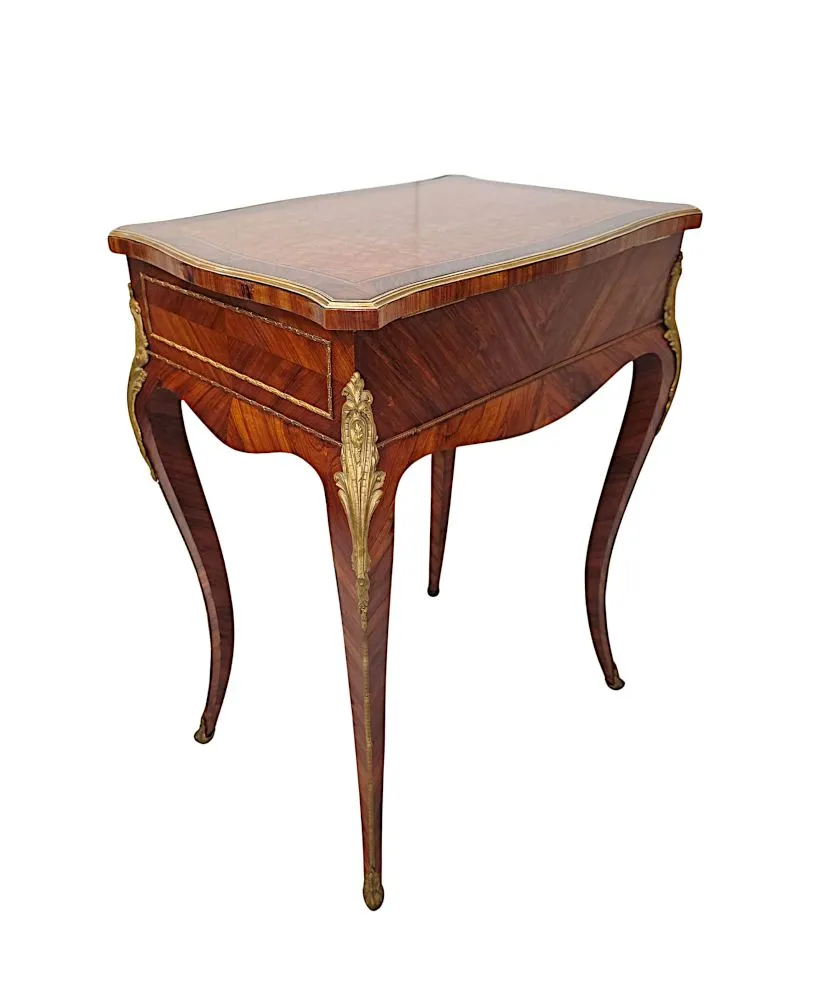 A Very Rare 19th Century Inlaid Ormolu Mounted Work or Lamp Table Stamped 'Tahan Paris'