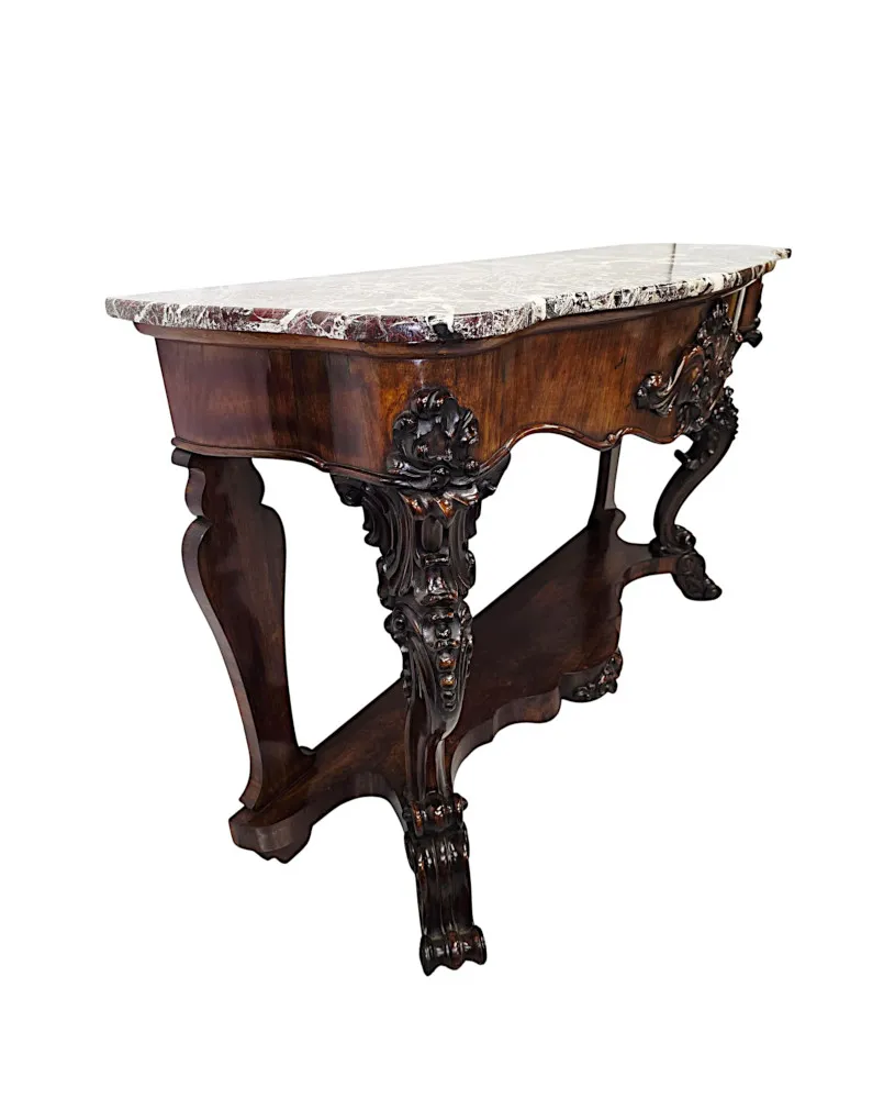 A Very Rare Large 19th Century Marble Top Console Table