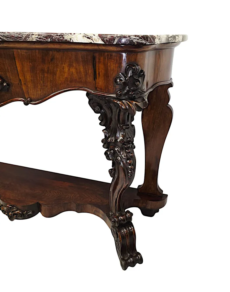 A Very Rare Large 19th Century Marble Top Console Table