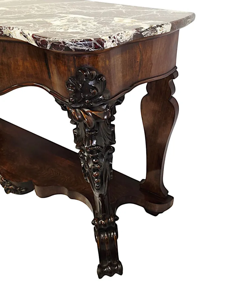 A Very Rare Large 19th Century Marble Top Console Table