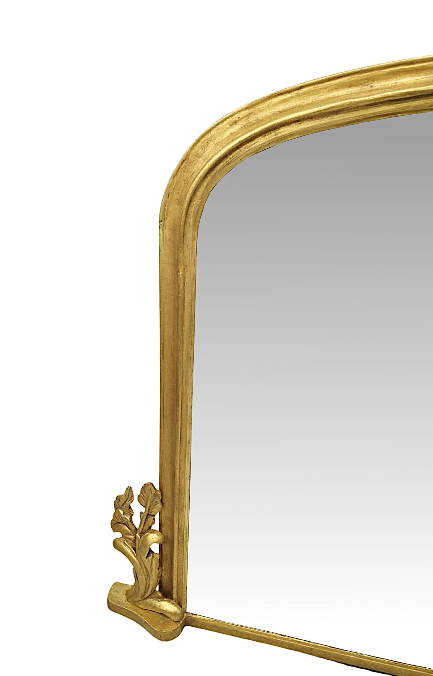 A Stunning Fully Restored 19th Century Archtop Giltwood Overmantel Mirror
