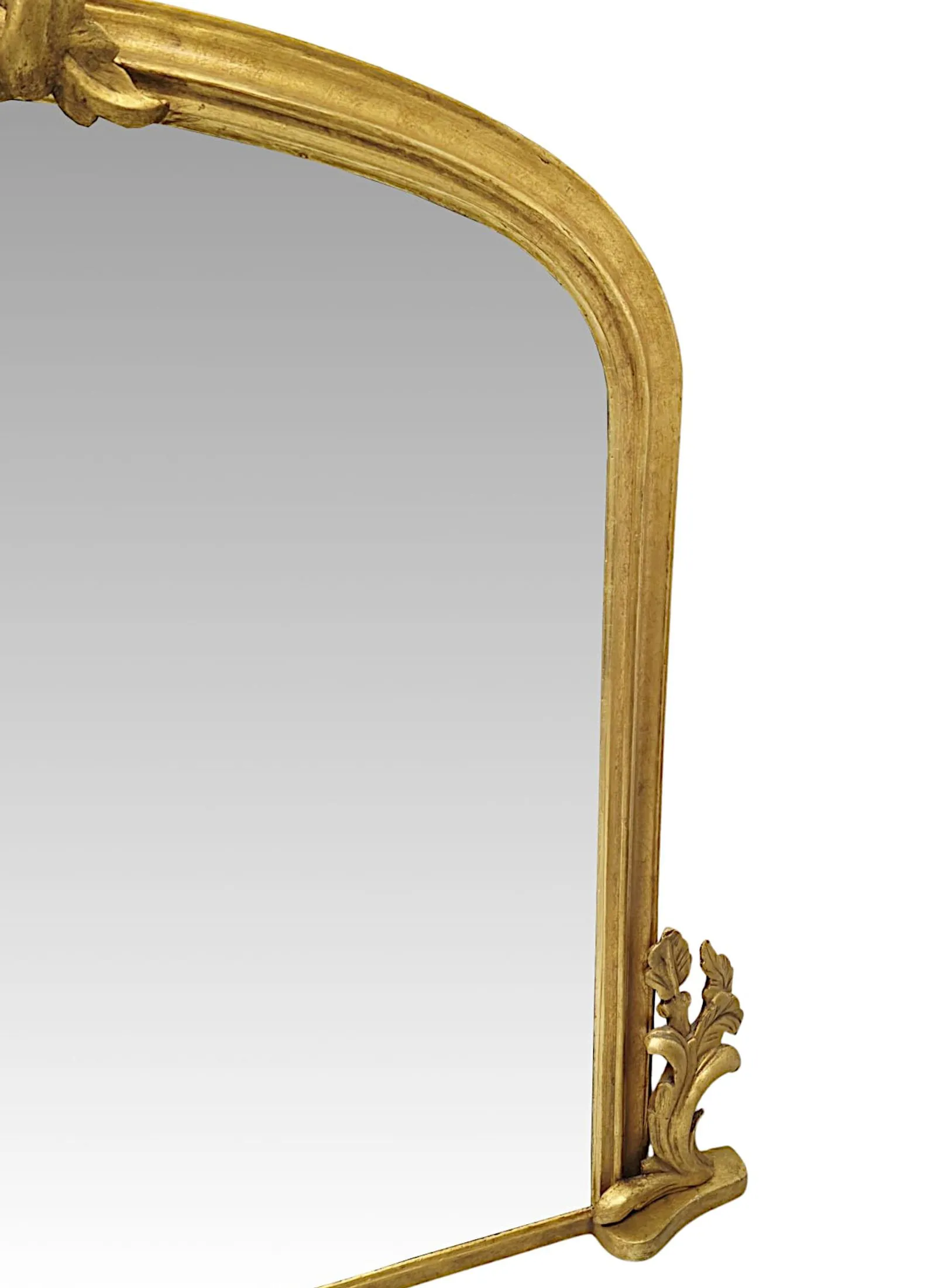 A Stunning Fully Restored 19th Century Archtop Giltwood Overmantel Mirror