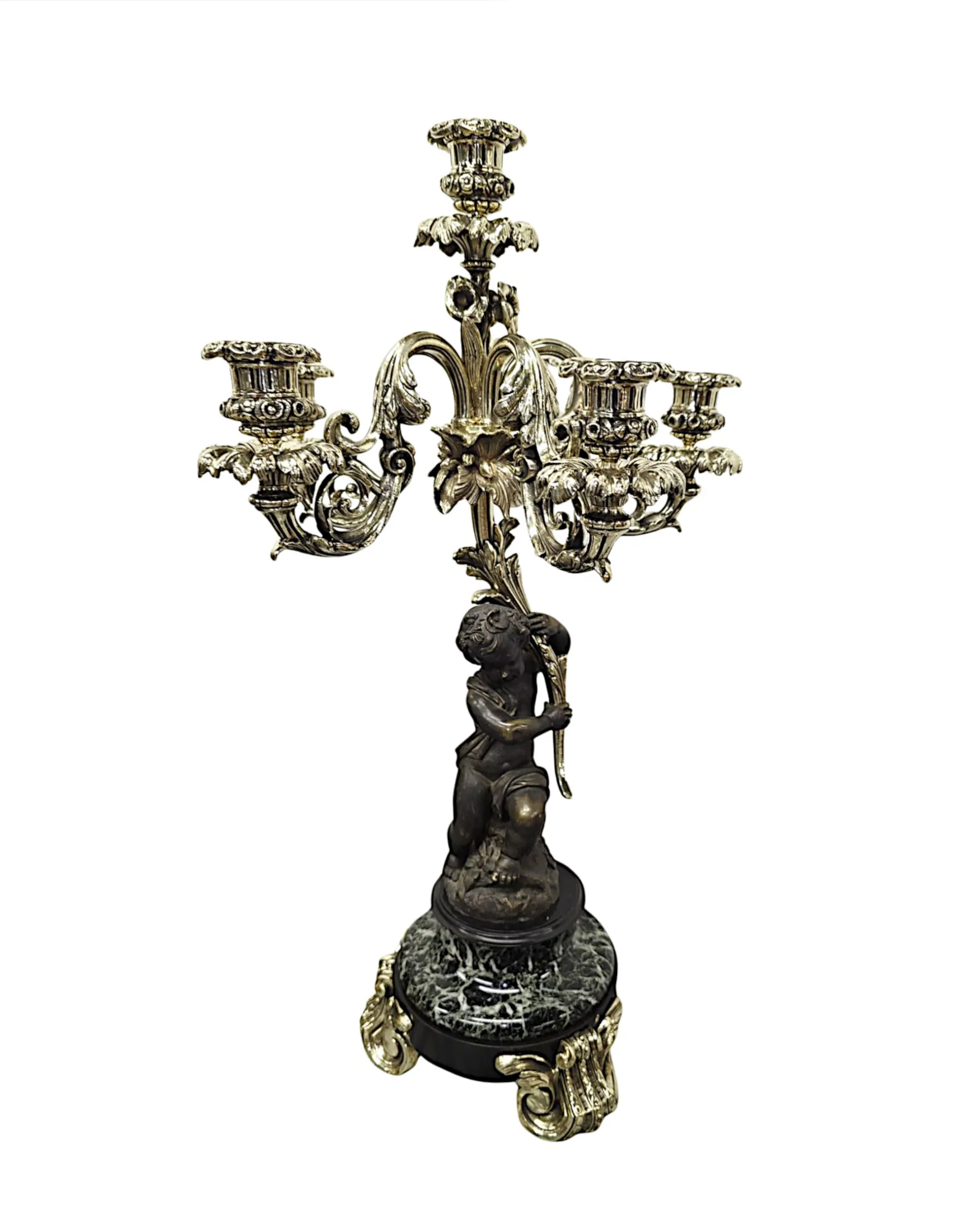 A Very Rare and Fine 19th Century French Marble and Bronze Garniture Clock Set 