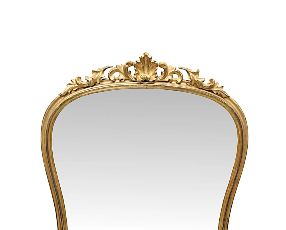 A Stunning Large 19th Century Archtop Giltwood Overmantel Mirror