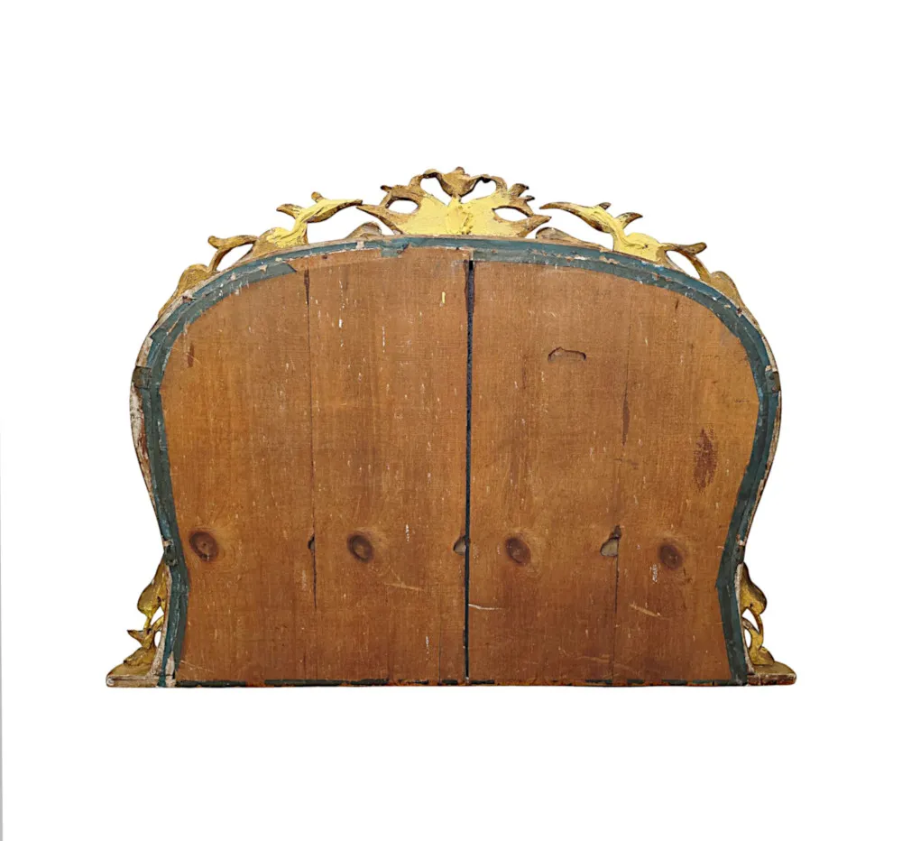 A Very Fine 19th Century Neat Size Giltwood Overmantel Mirror with Leaf and Branch Detail