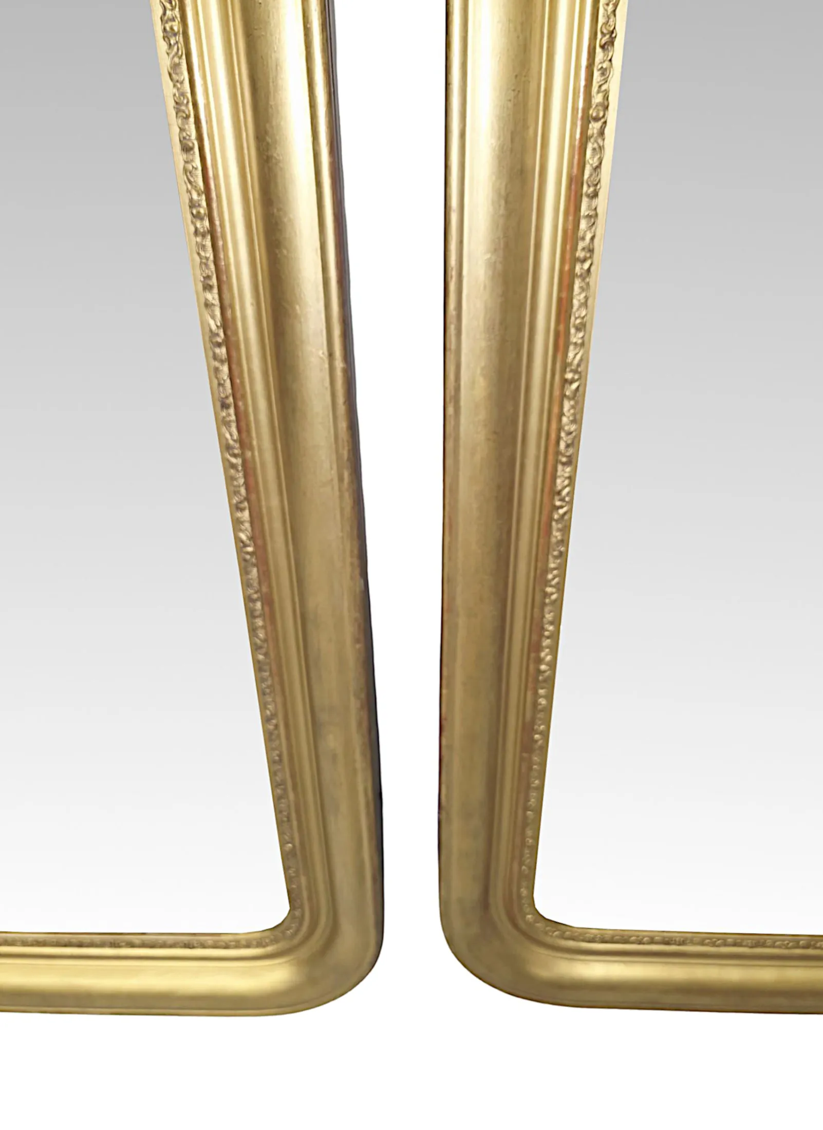 A Very Rare Pair of 19th Century Elegantly Simple Giltwood Mirrors