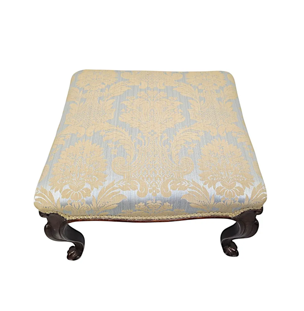 A Stunning Fully Restored 19th Century Cabriole Leg Foot Stool