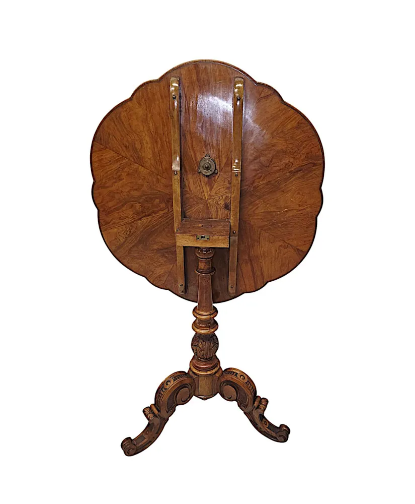 A Very Rare 19th Century Olive Wood Marquetry Inlaid Flip Top Table
