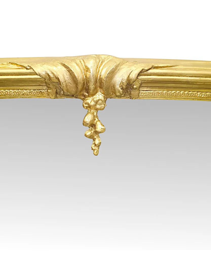 A Fabulous Large 19th Century Archtop Giltwood Overmantel Mirror