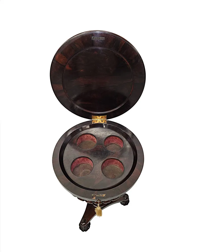 A Very Rare Irish William IV Tea Poy Attributed To 'Strahan' of Dublin